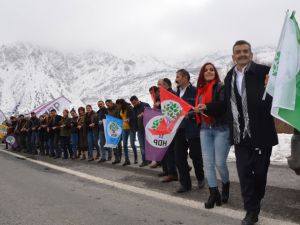 Hakkari’de HDP adaylarına görkemli karşılama