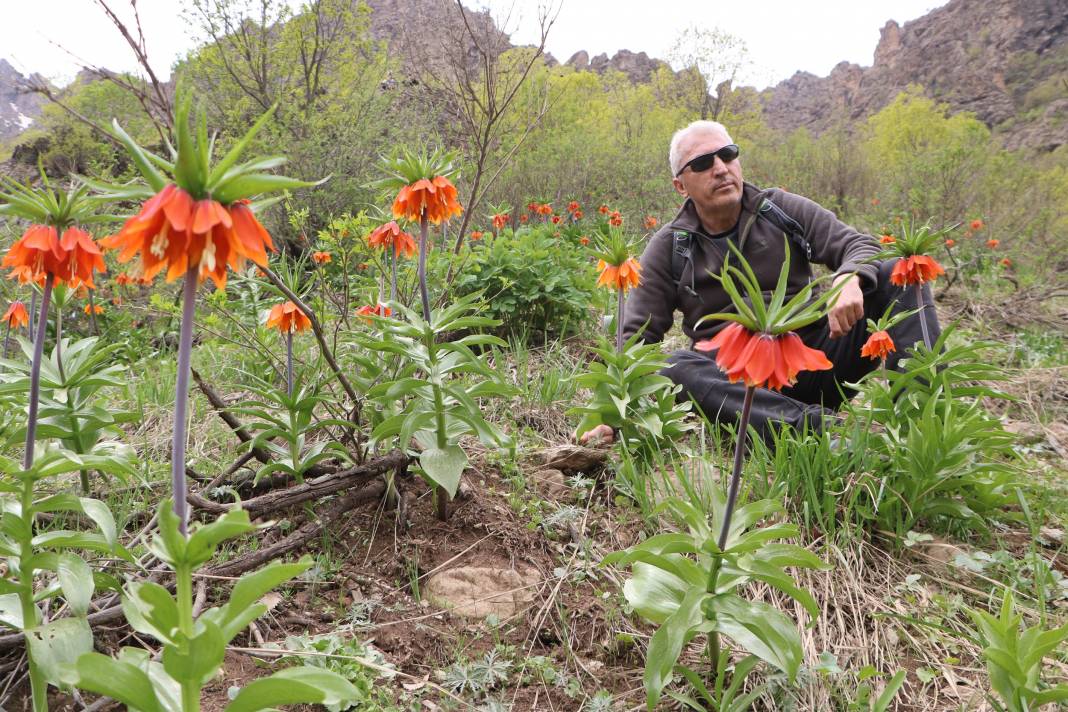 Taylandlı 2 turist, ters laleleri görmek için Hakkari'ye geldi 25
