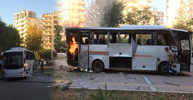 Polis servis aracına bombalı saldırı