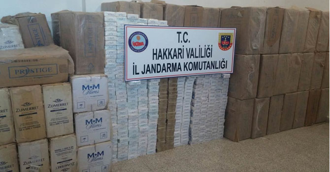 Yüksekova'da 50 bin paket kaçak sigara ele geçirildi