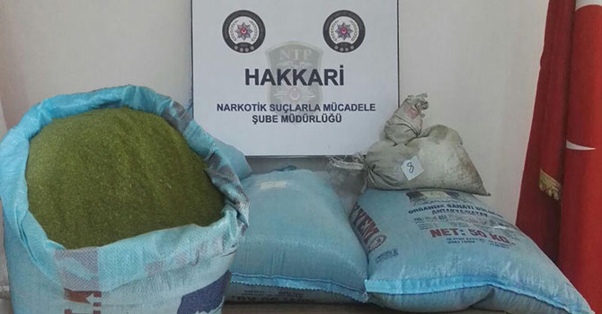 Hakkari'de 168 kg 320 gram toz esrar ele geçirildi