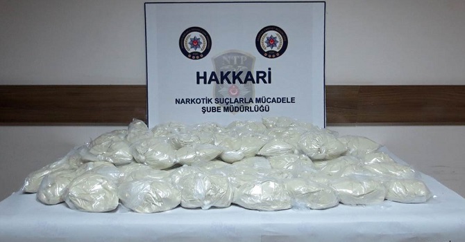 Hakkari'de 45 kg eroin ele geçirildi