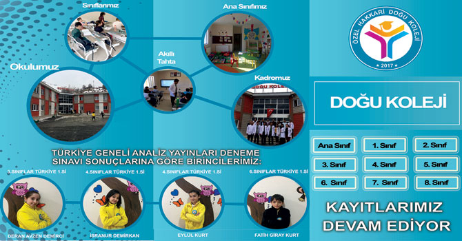 Özel Hakkari Doğu Koleji’nde kayıtlar devam ediyor