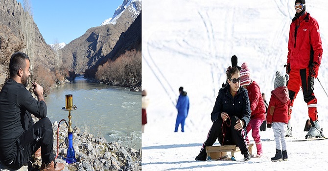 Hakkari'de iki mevsim bir arada yaşanıyor