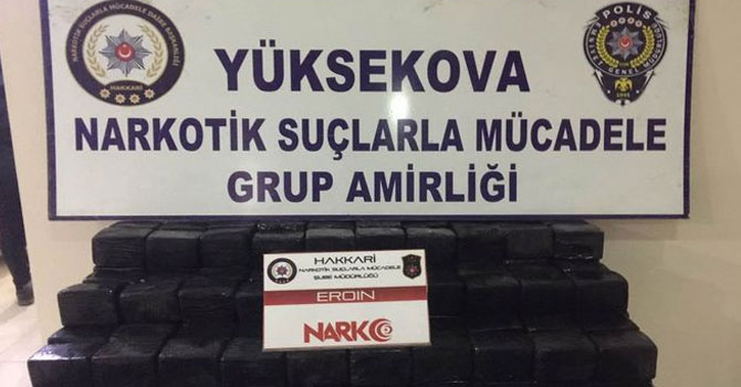 Yüksekova'da 104 kilo eroin ele geçirildi