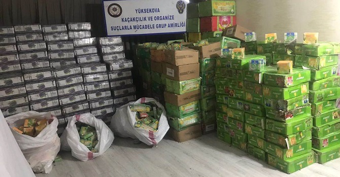 Hakkari'de kaçak sigara ve Nargile tütünü ele geçirildi