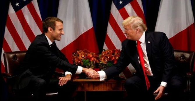 Macron'dan ABD gezisi öncesi Trump'a çağrı
