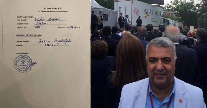 Zeydan Ak Parti’ye aday adaylığı için başvurdu!