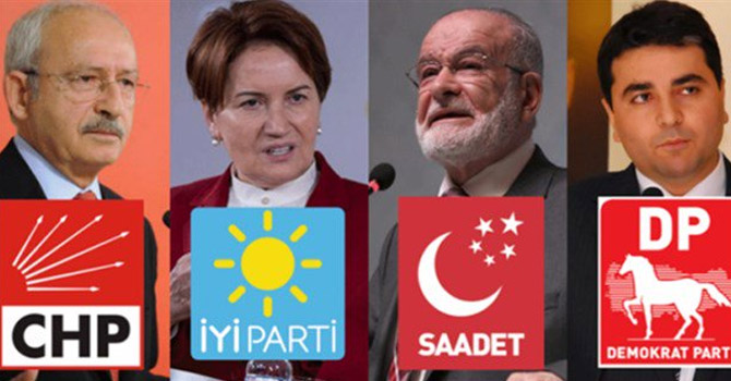 Muhalefet dörtlü ittifakı ilan etti