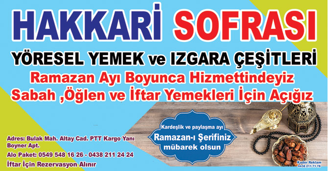 Hakkari Sofrası ramazanda da hizmet verecek!