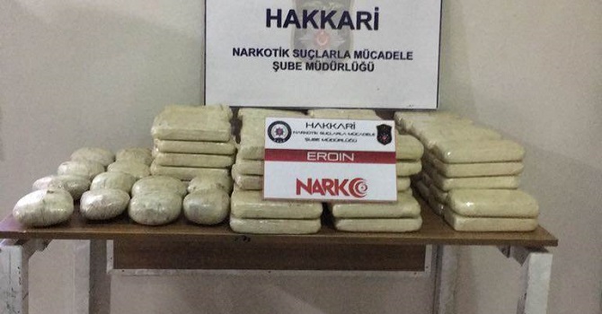 Yüksekova'da 58 kilo 5 gram eroin ele geçirildi
