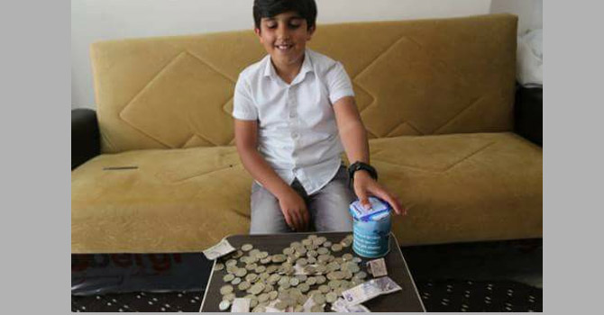 Minik Şiyar harçlıklarını Demirtaş'ın hesabına yatırdı