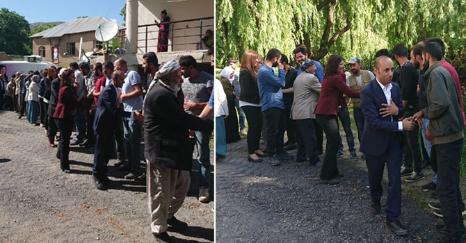 HDP'liler Yüksekova'da köyleri ziyaret etti