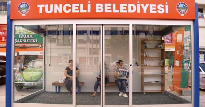 Tunceli'de klimalı, kitaplı durak