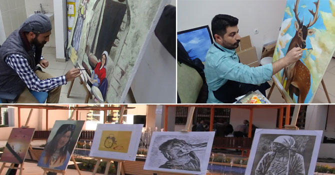 Hakkarili ressamlar stranları resmediyor VİDEO