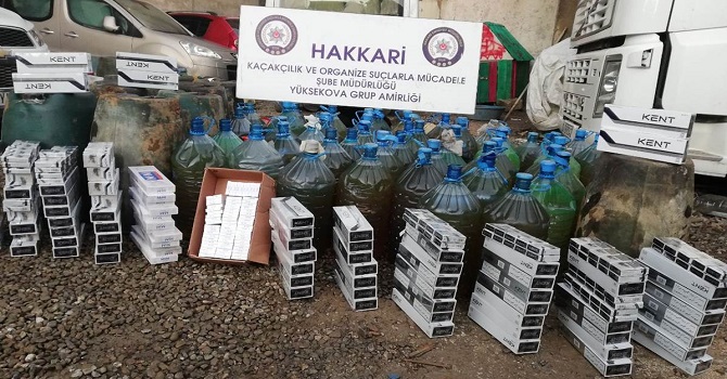 Hakkari'de kaçak sigara,akaryakıt ve cep telefonu ele geçirildi