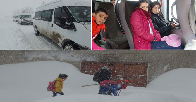 Yüksekova'da öğrenciler yolda mahsur kaldılar