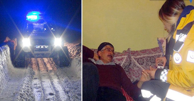 Yüksekova'da hasta kurtarma operasyonu