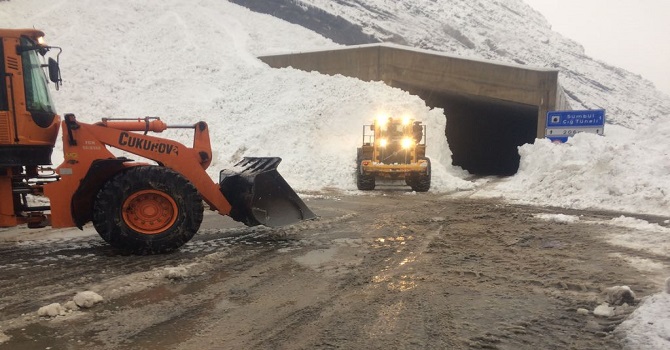 Hakkari-Çukurca karayoluna çığ düştü