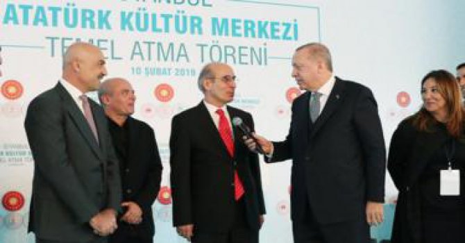 Cumhurbaşkanı Erdoğan AKM'nin temelini attı
