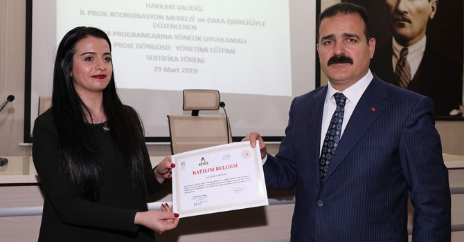 Hakkari'de Proje döngüsü sertifika töreni
