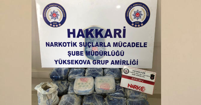 Yüksekova'da 25 kilo eroin ele geçirildi!