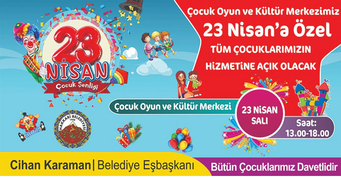 Hakkari Belediyesi'nden çocuklara 23 Nisan jesti!