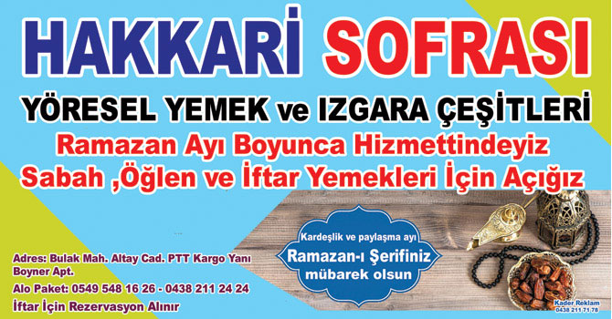 Hakkari Sofrası ramazanda da hizmet verecek!