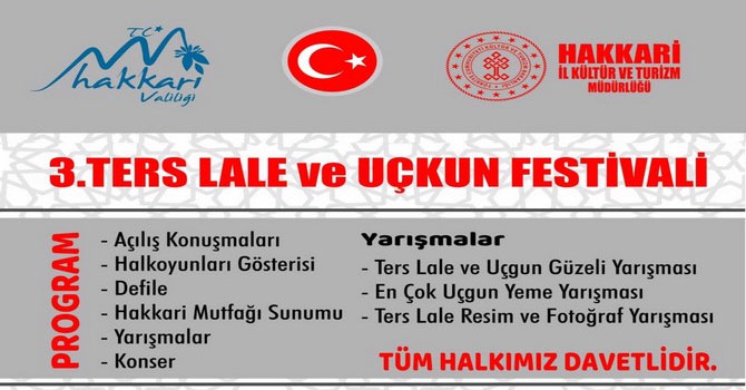 Hakkari’de 3.ters lale ve uçkun festivali düzenlenecek