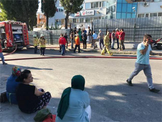 Beylikdüzü'nde fabrikada yangın