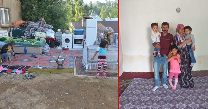 Kiralık eve yerleşen Çal ailesine 1 yıllık kira desteği
