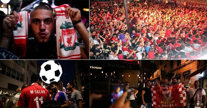 Liverpoollu taraftarların İstanbul'da gece eğlencesi