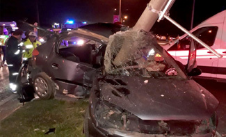 Feci kaza! Ok gibi saplandı