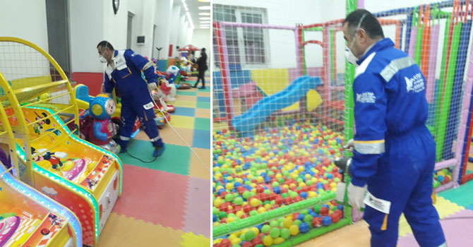 Çocuk Oyun ve Kültür Merkezi dezenfekte edildi  