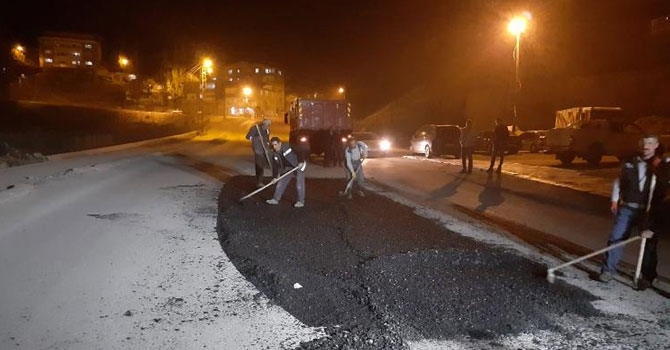 Hakkari belediyesinden gece mesaisi