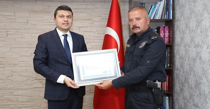 Kaymakam Öztürk'ten Emniyet Müdürü Kapsız'a teşekkür
