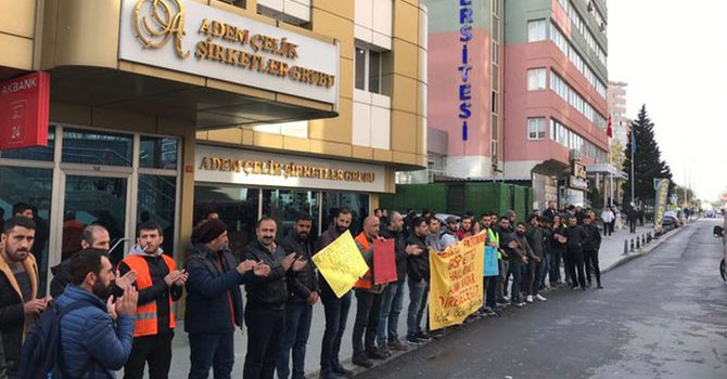 Hakkını isteyen işçilerin üzerine araba sürdüler!