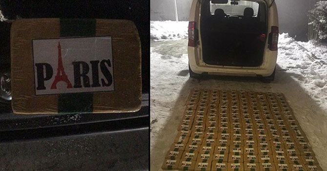 Kamyonette üzerinde 'Paris' yazılı paketlerden 77 kilo eroin çıktı