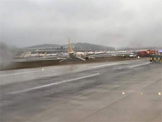 Sabiha Gökçen Havalimanı'nda yolcu uçağı pistten çıktı