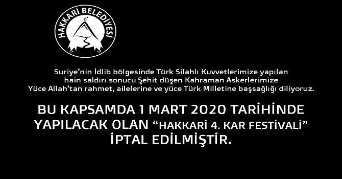 Hakkari'de kar festivali iptal edildi