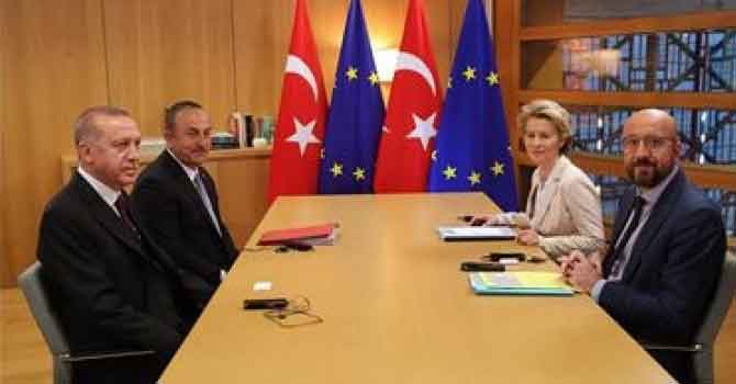 Erdoğan, AB Konseyi ve AB Komisyonu başkanlarıyla bir araya geldi