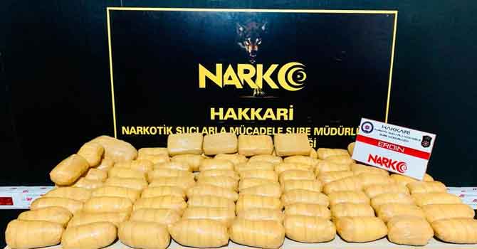 Yüksekova'da 44 kilo 700 gram eroin ele geçirildi