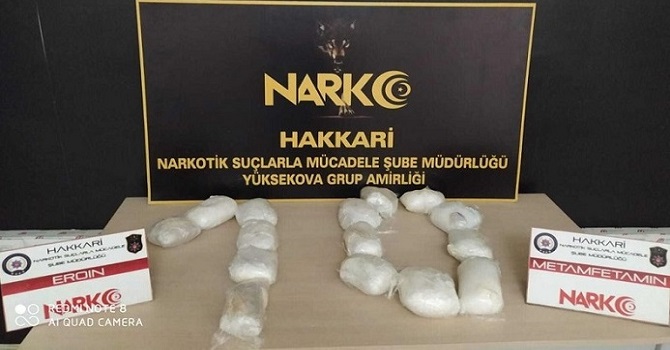 Yüksekova'da 7 kilo 386 gram uyuşturucu ele geçirildi