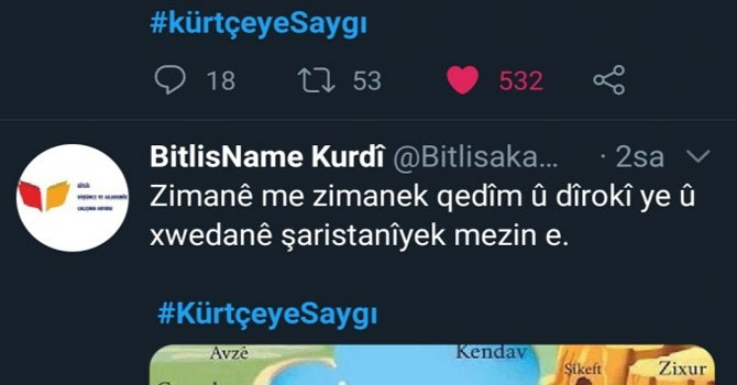 EBA'nın yasağına karşı #kürtçeyeSaygı TT oldu