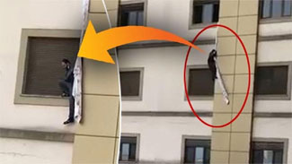 Koranavirüs şüphelisi çarşafları bağlayıp hastaneden kaçmaya çalıştı