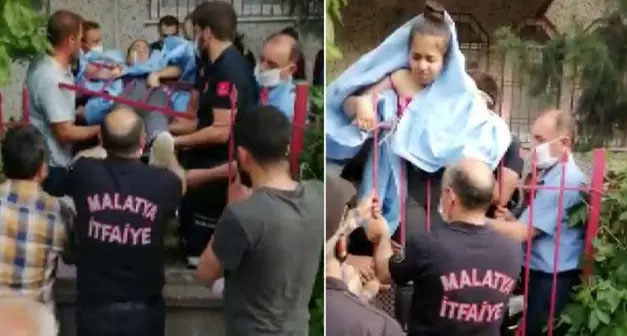 Göğsüne saplanan demir korkulukla hastaneye kaldırıldı