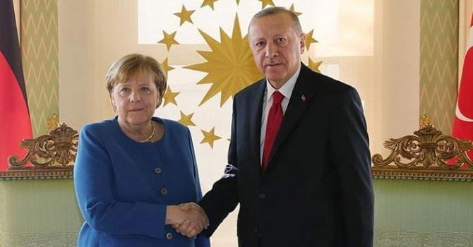 Cumhurbaşkanı Erdoğan, Almanya Başbakanı Merkel ile görüştü