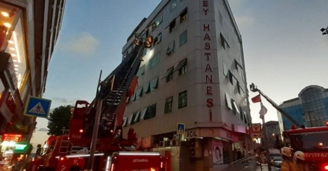 Esenler’de bir hastanede yangın çıktı