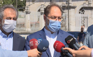 Erbaş, Ayasofya Camii'nde incelemelerde bulundu