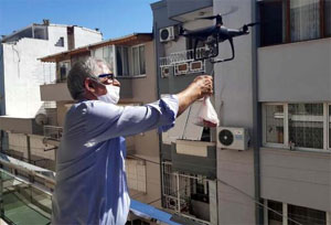 Kurban etini 'drone'la gönderdi